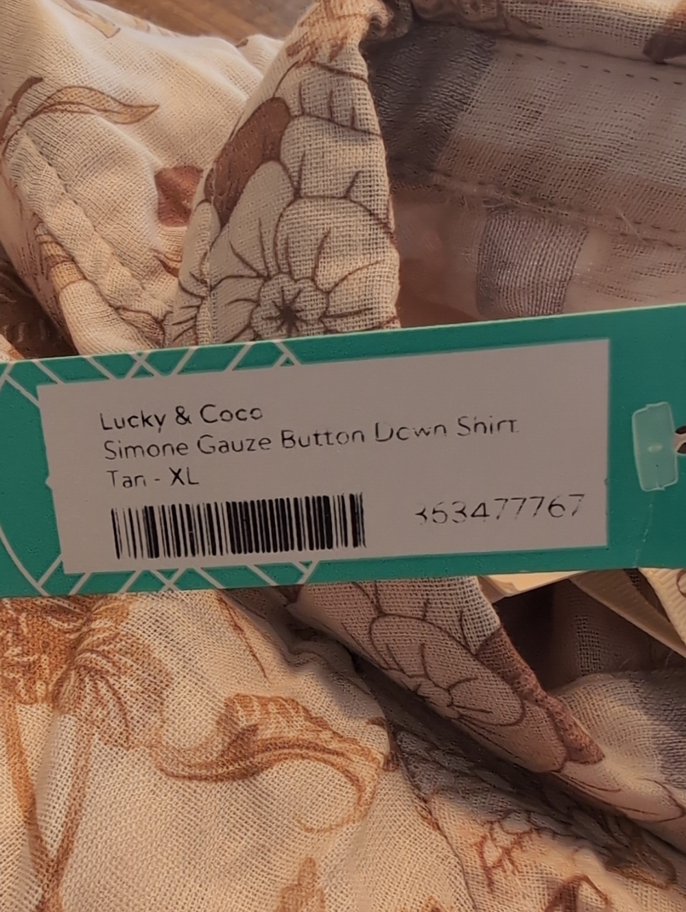 Lucky & Coco Simone Gauze Button Down Shirt - XL - Picture 6 of 6